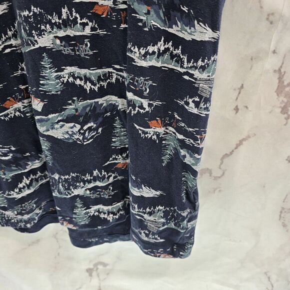 Old Navy T Shirt Mens Medium Navy Crew Tent Snow Camping Trees Trail Hiking - Picture 4 of 9